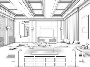 family - kitchen - restaurant 436 Modèle 3D