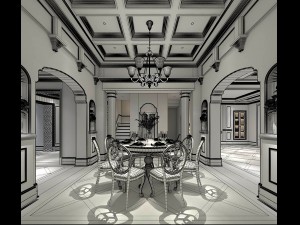 family - kitchen - restaurant 437 3D Модель