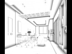 family - kitchen - restaurant 440 3D Модель