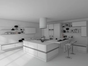 family - kitchen - restaurant 443 3D Model