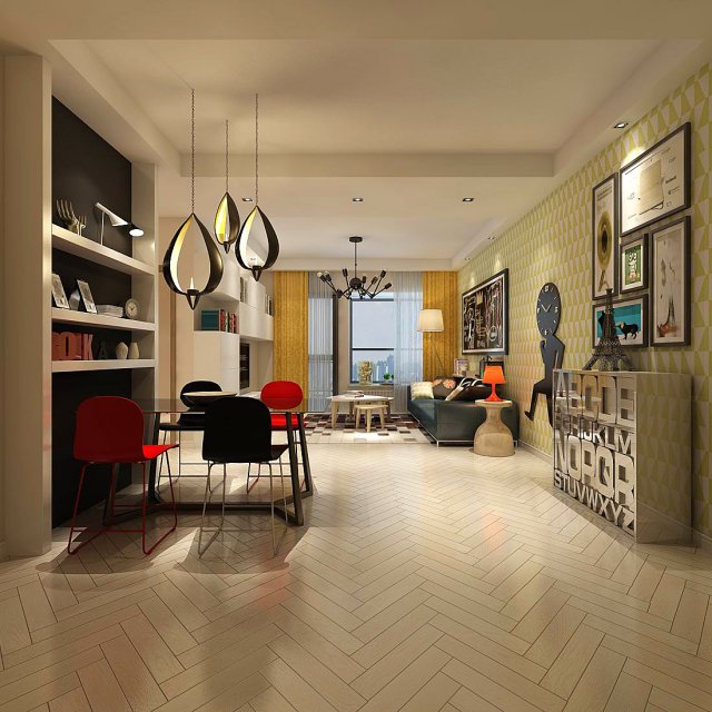 family - kitchen - restaurant 448 Model 3D .c4d .max .obj .3ds .fbx .stl .blend 