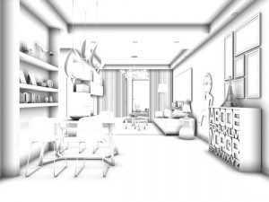 family - kitchen - restaurant 448 Model 3D