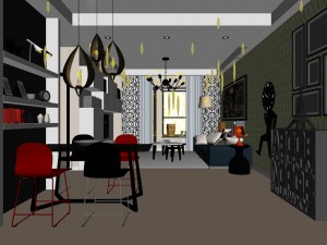family - kitchen - restaurant 448 Model 3D