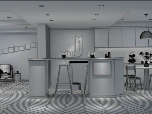 family - kitchen - restaurant 450 Modelo 3D