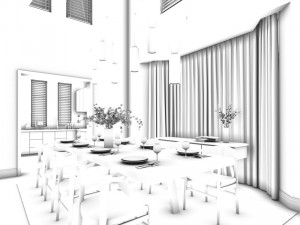 family - kitchen - restaurant 455 Modello 3D