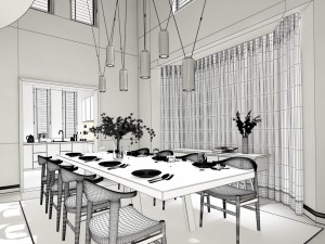 family - kitchen - restaurant 455 Modello 3D