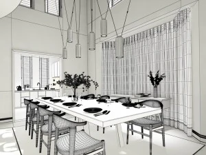 family - kitchen - restaurant 455 3D Model