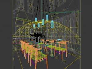 family - kitchen - restaurant 455 Modello 3D