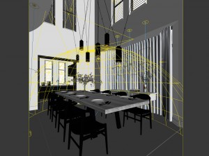 family - kitchen - restaurant 455 Modello 3D