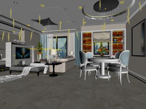 family - kitchen - restaurant 460 3D-Modell
