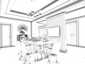 family - kitchen - restaurant 462 3D Model