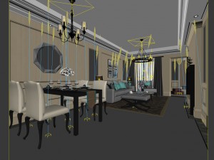 family - kitchen - restaurant 463 Modèle 3D