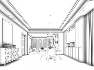 family - kitchen - restaurant 470 3D Model