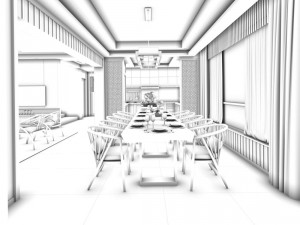 family - kitchen - restaurant 479 3D Model