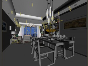 family - kitchen - restaurant 480 3Dモデル