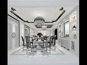 family - kitchen - restaurant 487 3D Model