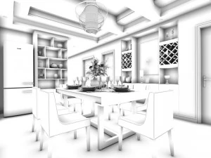 family - kitchen - restaurant 488 3D Model