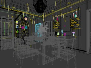 family - kitchen - restaurant 488 3D Model