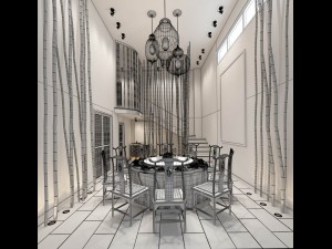 family - kitchen - restaurant 495 Modèle 3D