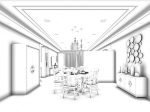 family - kitchen - restaurant 496 Modèle 3D