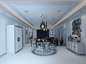 family - kitchen - restaurant 496 Modèle 3D