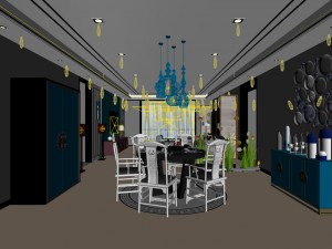 family - kitchen - restaurant 496 Modèle 3D
