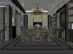 family - kitchen - restaurant 497 Model 3D