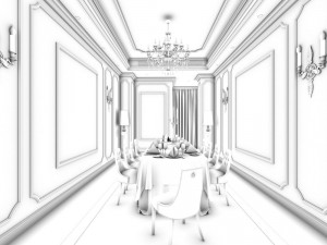 family - kitchen - restaurant 500 3D Model