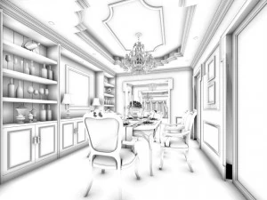 family - kitchen - restaurant 503 3D Model
