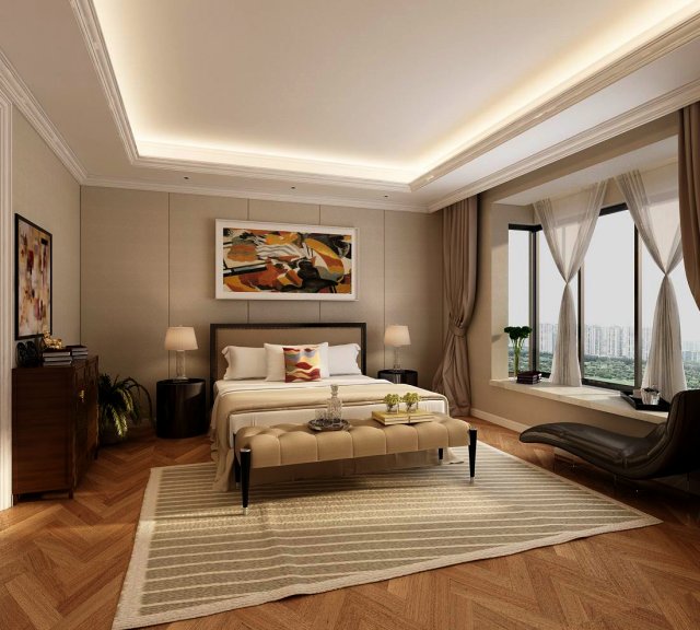 beautifully stylish and luxurious bedrooms 07 Model 3D .c4d .max .obj .3ds .fbx .stl .blend 