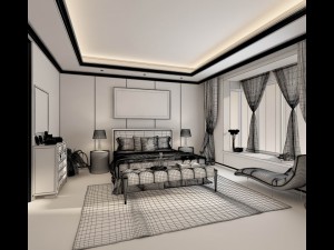 beautifully stylish and luxurious bedrooms 07 Model 3D