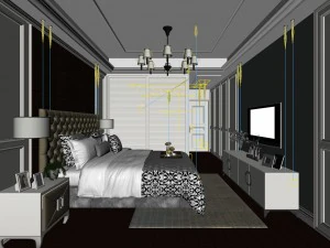 beautifully stylish and luxurious bedrooms 08 3D Model
