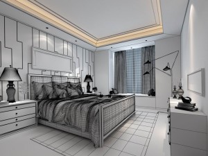 beautifully stylish and luxurious bedrooms 08 Model 3D