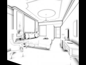 quartos lindamente elegantes e luxuosos 10 Modelo 3D
