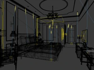 quartos lindamente elegantes e luxuosos 10 Modelo 3D