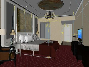 quartos lindamente elegantes e luxuosos 10 Modelo 3D