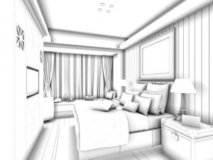 beautifully stylish and luxurious bedrooms 12 3D Model