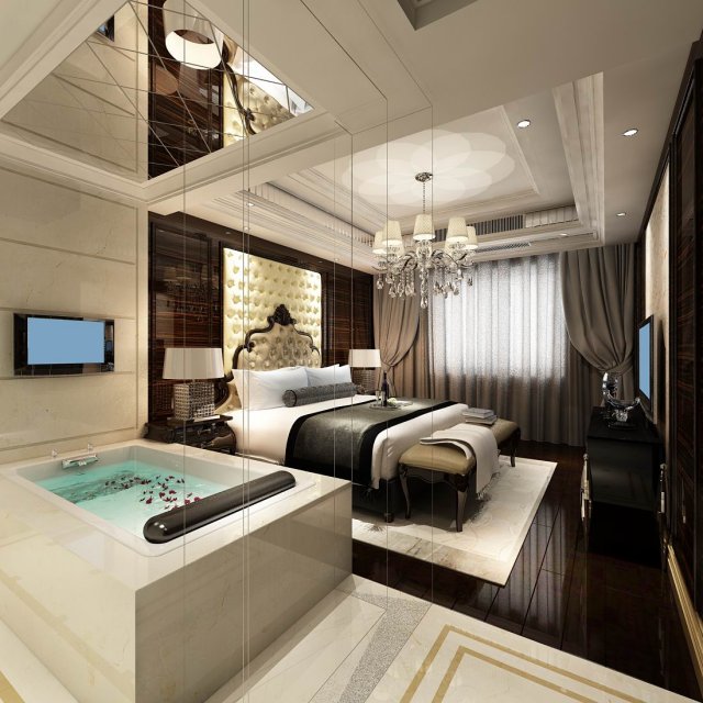 beautifully stylish and luxurious bedrooms 17 3D मॉडल .c4d .max .obj .3ds .fbx .stl .blend 