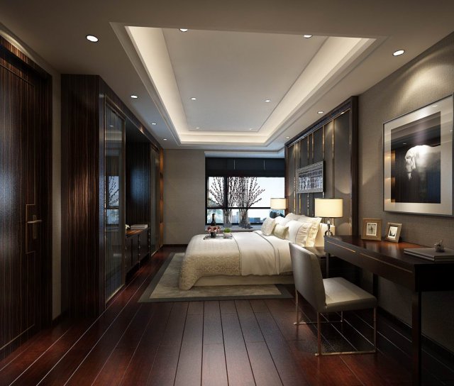 beautifully stylish and luxurious bedrooms 23 Modelo 3D .c4d .max .obj .3ds .fbx .stl .blend