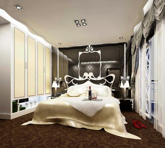 beautifully stylish and luxurious bedrooms 27 3D 모델 .c4d .max .obj .3ds .fbx .stl .blend 