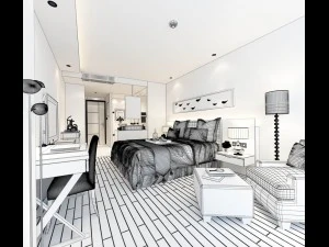 beautifully stylish and luxurious bedrooms 29 3D Model