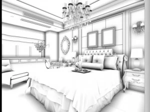 beautifully stylish and luxurious bedrooms 30 3D Model