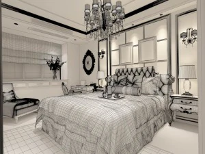 beautifully stylish and luxurious bedrooms 30 3D Model