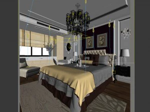 beautifully stylish and luxurious bedrooms 30 3D Model