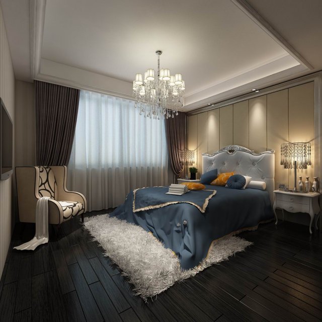 beautifully stylish and luxurious bedrooms 32 3D Model .c4d .max .obj .3ds .fbx .stl .blend 