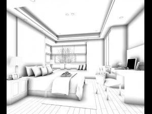 wundersch&ouml;n stilvolle und luxuri&ouml;se Schlafzimmer 45 3D Modell