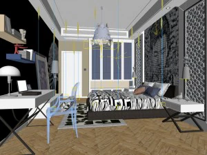 beautifully stylish and luxurious bedrooms 47 3D Model