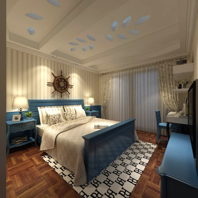 beautifully stylish and luxurious bedrooms 48 3D Модель .c4d .max .obj .3ds .fbx .stl .blend 