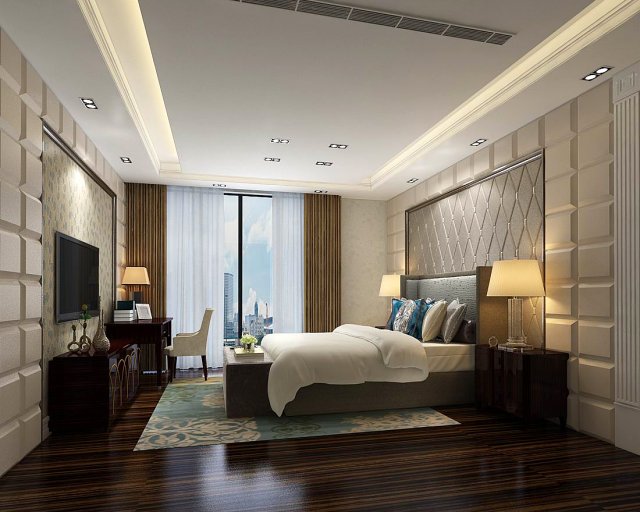 beautifully stylish and luxurious bedrooms 60 Modelo 3D .c4d .max .obj .3ds .fbx .stl .blend 