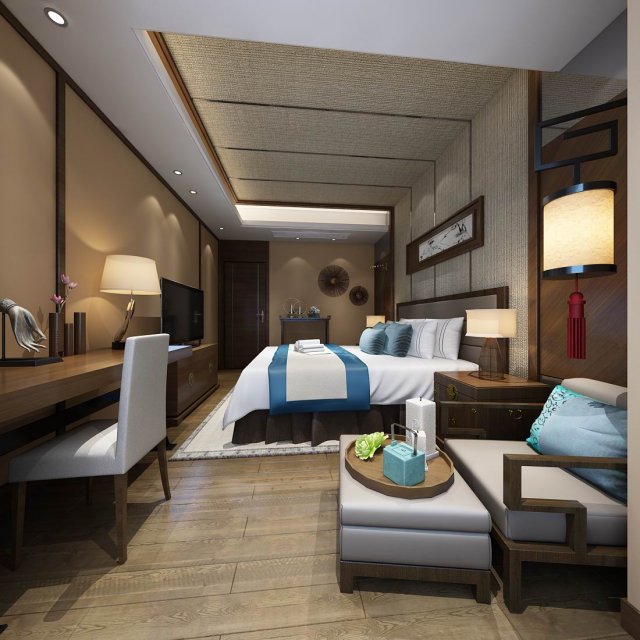 beautifully stylish and luxurious bedrooms 61 3D मॉडल .c4d .max .obj .3ds .fbx .stl .blend 